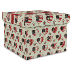 Americana Gift Box with Lid - Canvas Wrapped - X-Large (Personalized)
