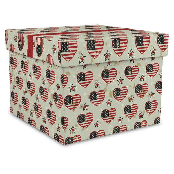 Custom Americana Gift Box with Lid - Canvas Wrapped - X-Large (Personalized)