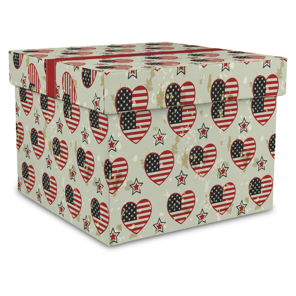 Custom Americana Gift Box with Lid - Canvas Wrapped - XX-Large (Personalized)