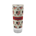 Americana 2 oz Shot Glass -  Glass with Gold Rim - Set of 4 (Personalized)