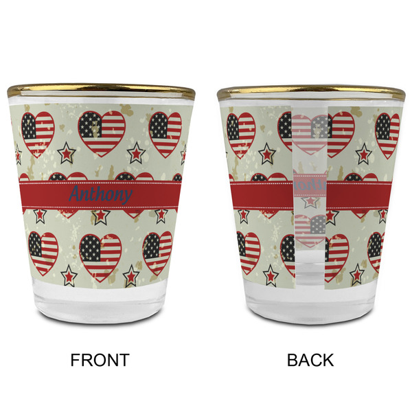 Americana Glass Shot Glass - with gold rim - APPROVAL
