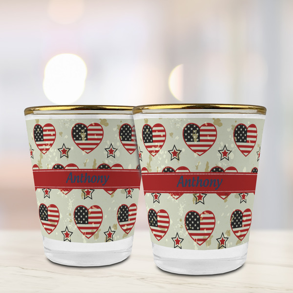 Americana Glass Shot Glass - with gold rim - LIFESTYLE