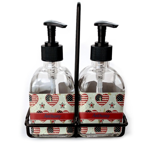 Custom Americana Glass Soap & Lotion Bottle Set (Personalized)