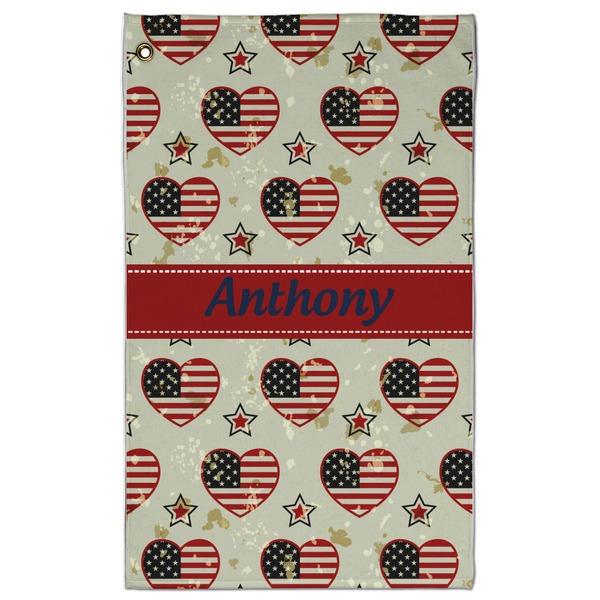 Custom Americana Golf Towel - Poly-Cotton Blend w/ Name or Text