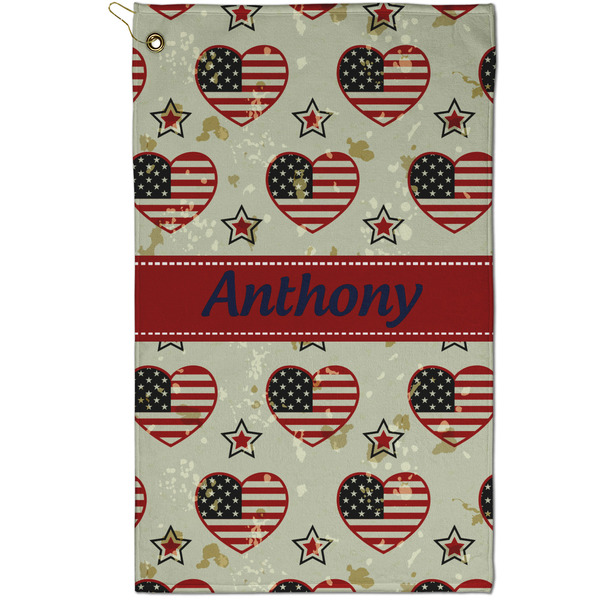 Custom Americana Golf Towel - Poly-Cotton Blend - Small w/ Name or Text