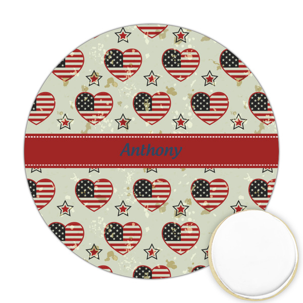 Custom Americana Printed Cookie Topper - Round (Personalized)