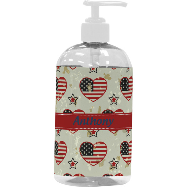 Custom Americana Plastic Soap / Lotion Dispenser (16 oz - Large - White) (Personalized)