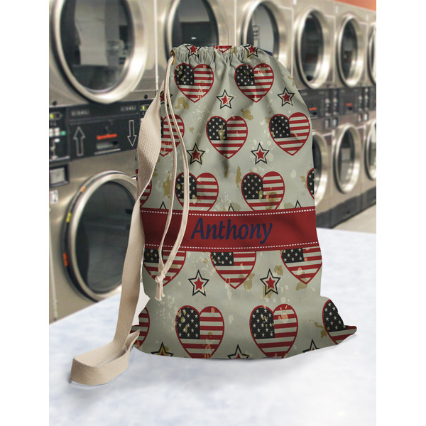 Americana Laundry Bag in Laundromat