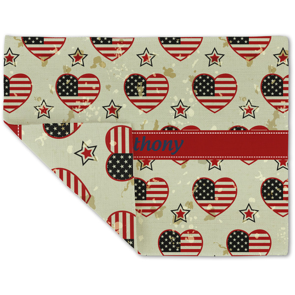 Custom Americana Double-Sided Linen Placemat - Single w/ Name or Text