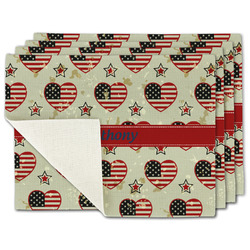 Americana Single-Sided Linen Placemat - Set of 4 w/ Name or Text