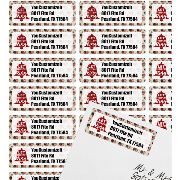 Americana Mailing Label on Envelope - Multiple Labels