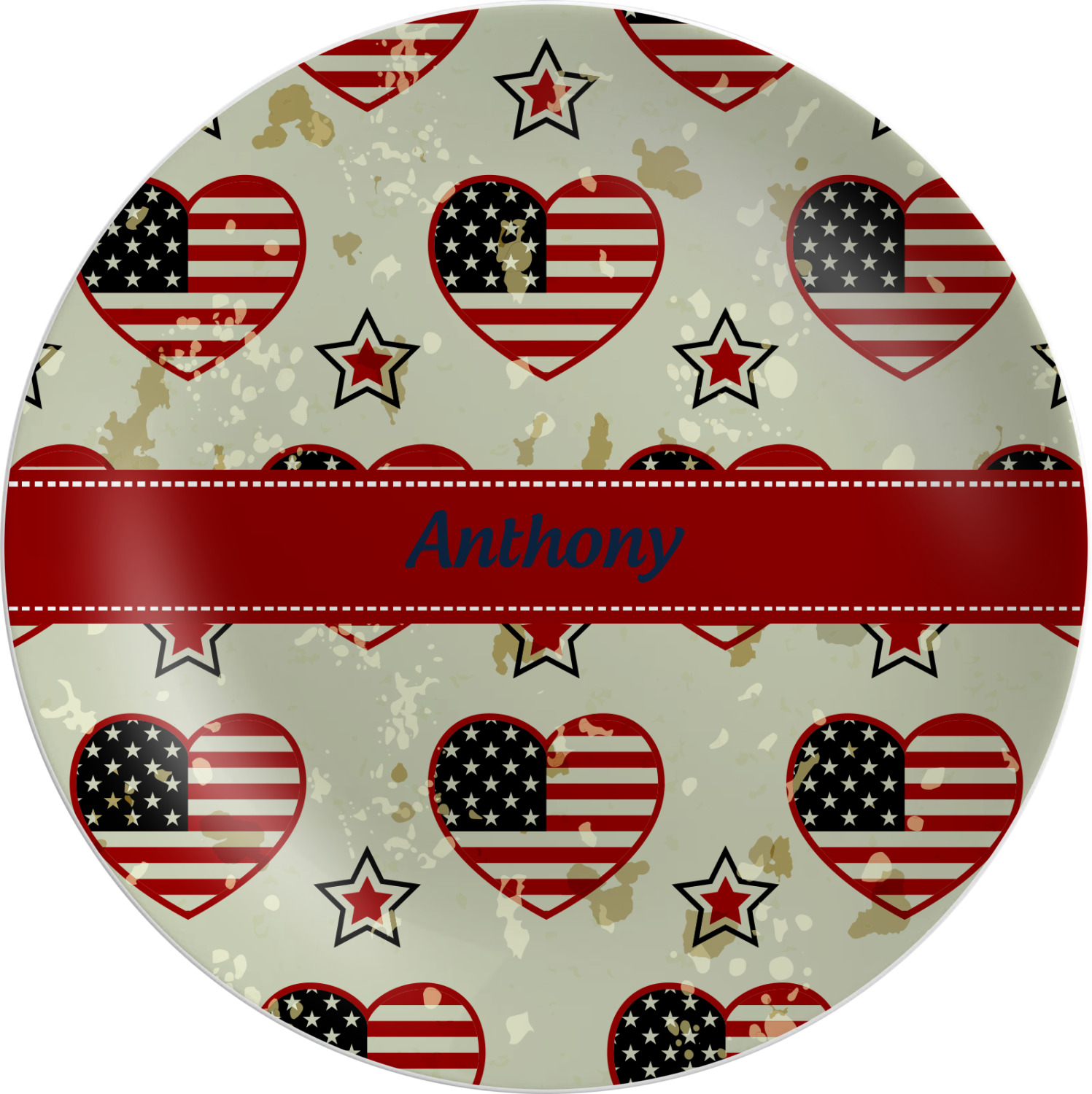 Custom Americana Melamine Plate (Personalized) YouCustomizeIt
