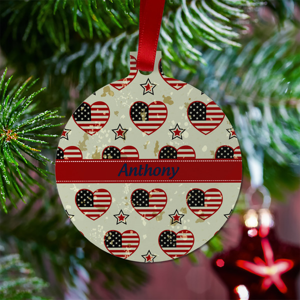 Americana Metal Ball Ornament - Lifestyle