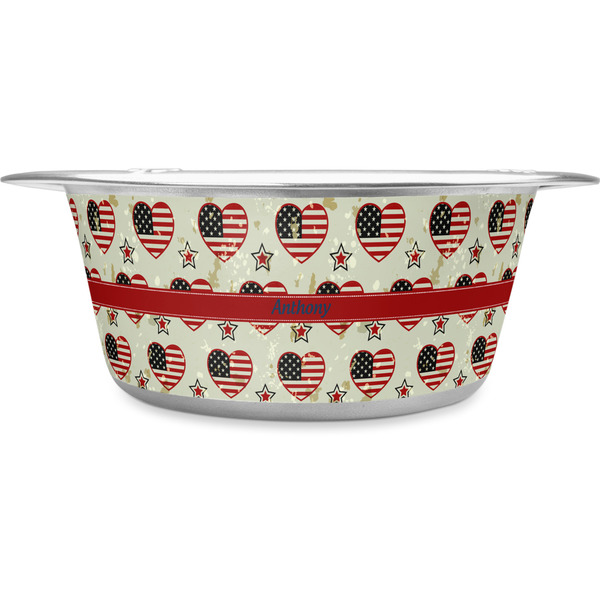 Custom Americana Stainless Steel Dog Bowl - Large (Personalized)