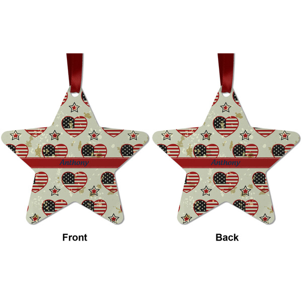 Americana Metal Star Ornament - Front and Back