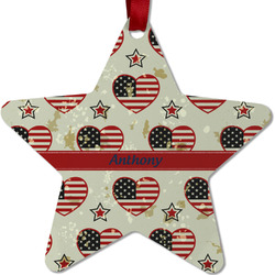 Americana Metal Star Ornament - Double Sided w/ Name or Text