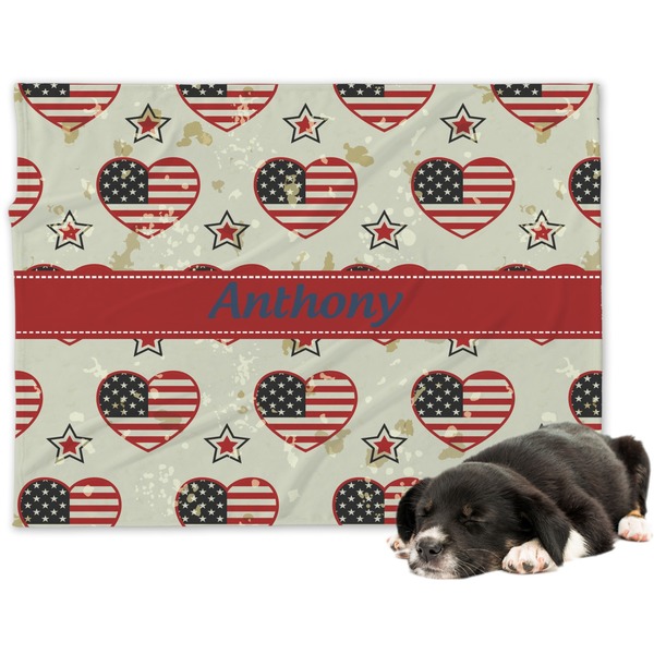 Custom Americana Dog Blanket - Large (Personalized)