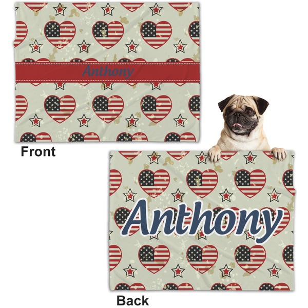 Americana Microfleece Dog Blanket - Regular - Front & Back