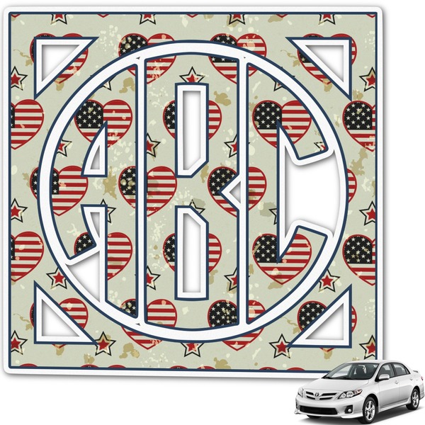 Custom Americana Monogram Car Decal (Personalized)