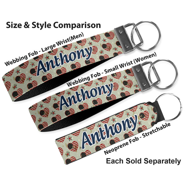 Americana Multiple Key Ring comparison sizes