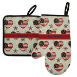 Americana Left Oven Mitt & Pot Holder Set w/ Name or Text