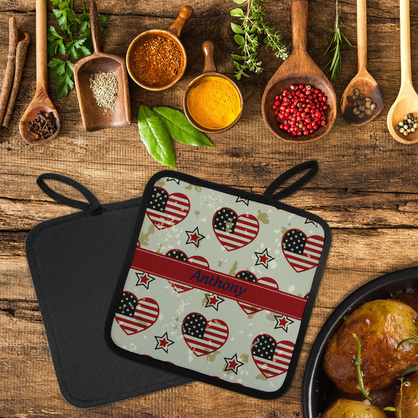 Americana Neoprene Pot Holder - Set of 2  LIFESTYLE (Flatlay)