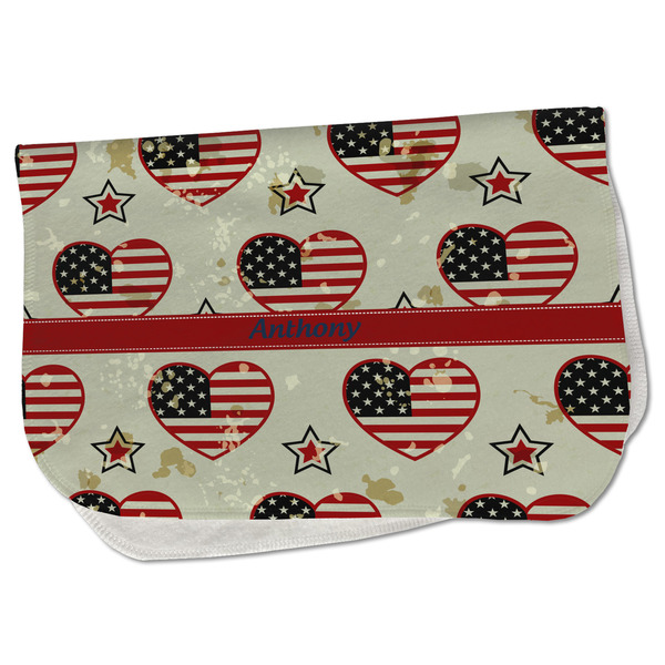 Custom Americana Burp Cloth - Fleece w/ Name or Text