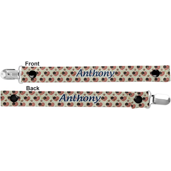 Americana Pacifier Clip - Front and Back