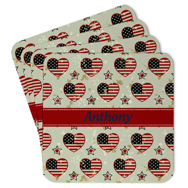 Custom Americana Paper Coasters w/ Name or Text