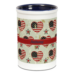 Americana Ceramic Pencil Holders - Blue