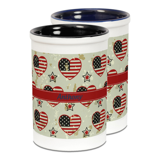 Custom Americana Ceramic Pencil Holder - Large