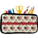 Americana Neoprene Pencil Case - Small w/ Name or Text