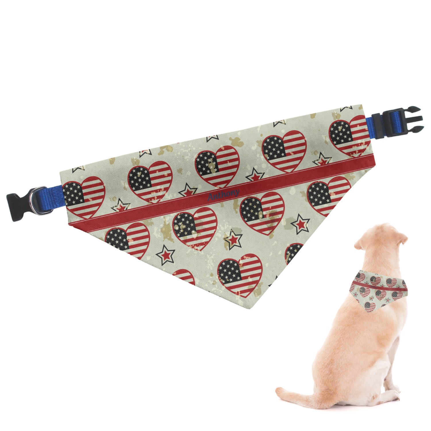 Americana Dog Bandana Large (Personalized) YouCustomizeIt