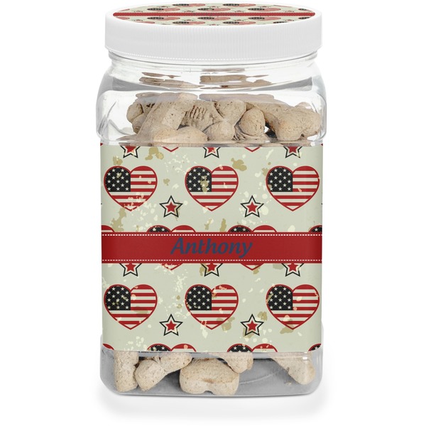 Custom Americana Dog Treat Jar (Personalized)