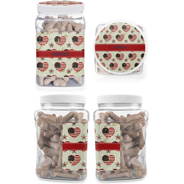 Americana Pet Treat Jar - Multiple Angles