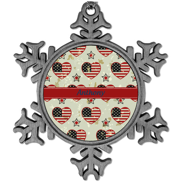 Custom Americana Vintage Snowflake Ornament (Personalized)