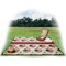 Americana Picnic Blanket - with Basket Hat and Book - in Use