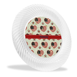 Americana Plastic Party Dinner Plates - 10" (Personalized)