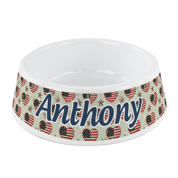 Custom Americana Plastic Dog Bowl - Small (Personalized)