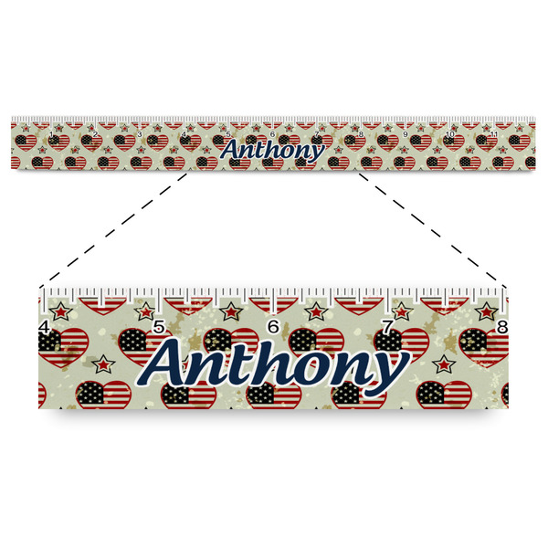 Custom Americana Plastic Ruler - 12" (Personalized)