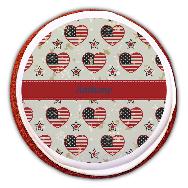 Americana Printed Icing Circle - Large - On Cookie