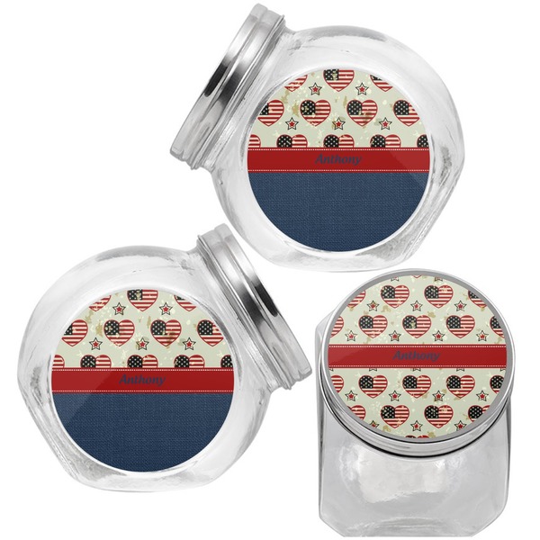 Americana Puppy Treat Jar - Top Left Right