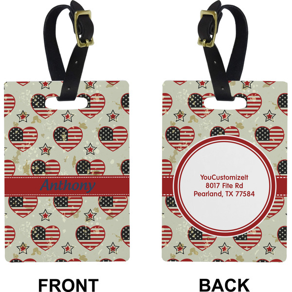 Americana Rectangle Luggage Tag (Front + Back)