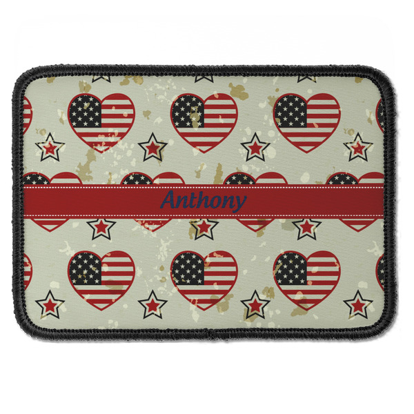 Custom Americana Iron On Rectangle Patch w/ Name or Text