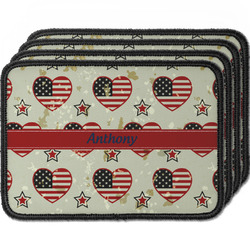 Americana Iron On Rectangle Patches - Set of 4 w/ Name or Text
