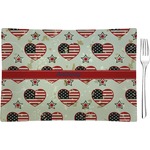 Americana Rectangular Glass Appetizer / Dessert Plate - Single or Set (Personalized)