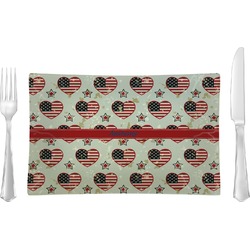 Americana Rectangular Glass Lunch / Dinner Plate - Single or Set (Personalized)