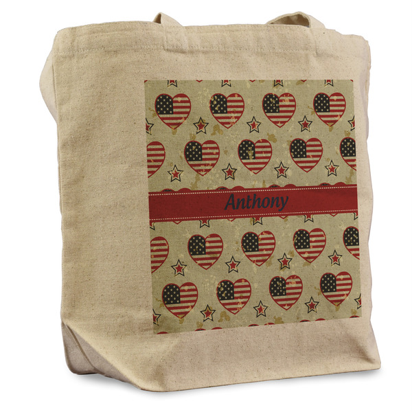 Custom Americana Reusable Cotton Grocery Bag (Personalized)