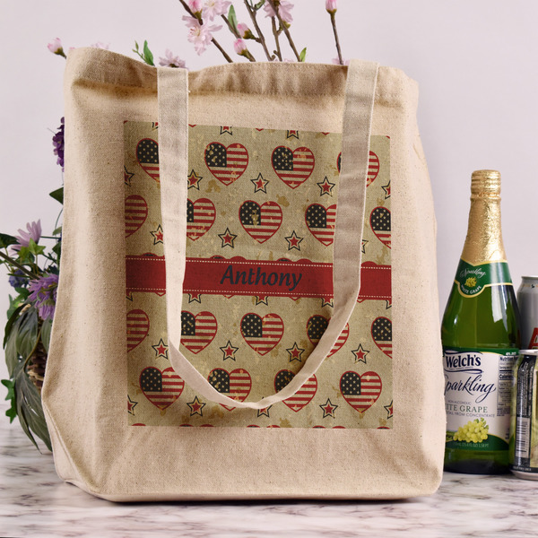 Americana Reusable Cotton Grocery Bag - In Context