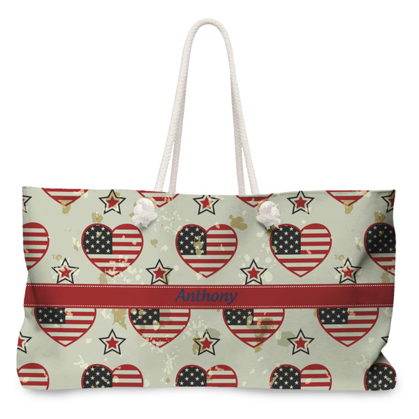 Custom Americana Large Tote Bag with Rope Handles (Personalized)